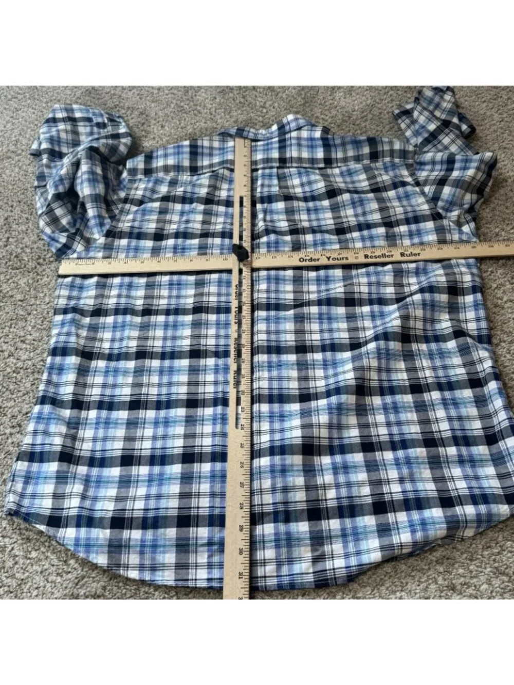 Banana Republic Shirt Men's XL Camden Fit Plaid Button Down 100% Cotton Stretch